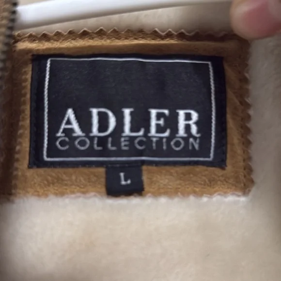 Adler Collection Womens Size L Suede Leather Coat With Faux Fur - Picture 5 of 6